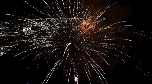 this incredible drone video shows fireworks from inside