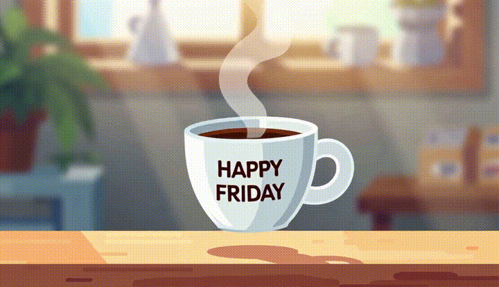Cute coffee cup with happy friday text happily jum 04e3 48c4 bc19